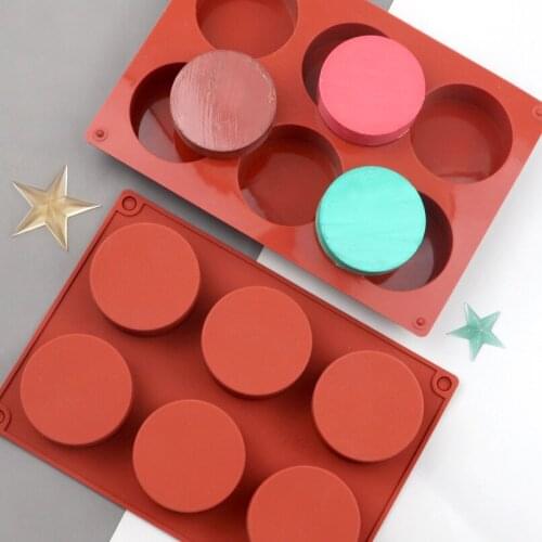 6 cavity small cylindrical soap mold, round handmade soap mold, DIY jelly pudding dessert cake mold