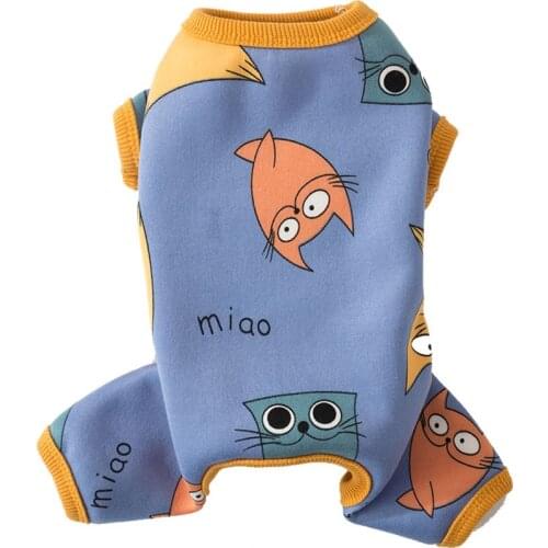 Cute Animal Printing Dog Jumpsuit Pet Pajama Clothes for Small Dogs Cats Sweater Suit For Chihuahua Yorkies Puppy Warm Costume
