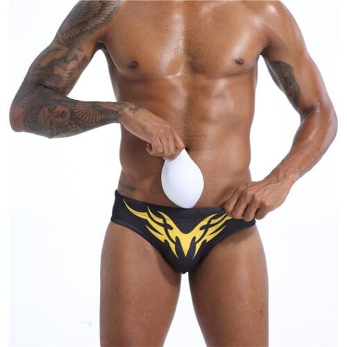 2021 Mens Beach Swimming Trunks Print Shorts Briefs Man Swimsuit Slip-over for Men Stitching Color Underpants Swimwear Clothing