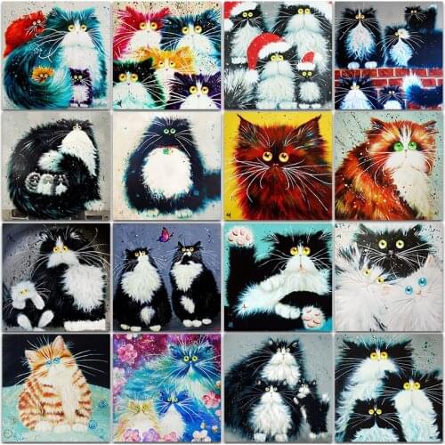 5D Diamond Painting Kit Paint Cat Animals Cartoon butterfly kitten Full Square&Round embroidery mosaic Cross stitch Home Decor