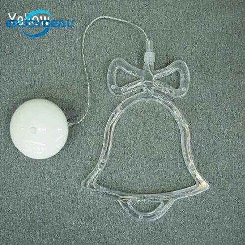 NEW 8 LED Romantic Fairy Lamp Bell Light Glass Window Sucker Lamp Christmas Decorative For Home New Years Day Holiday Light