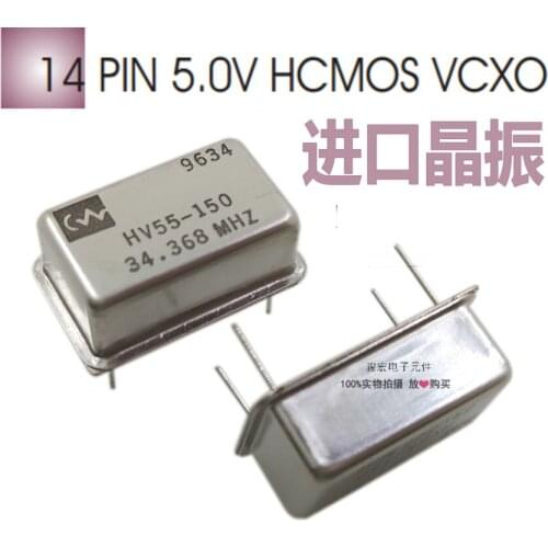 Original new 100% HV55-150-34.368MHZ oscillator 5V 34.368mhz rectangular DIP (Inductor)
