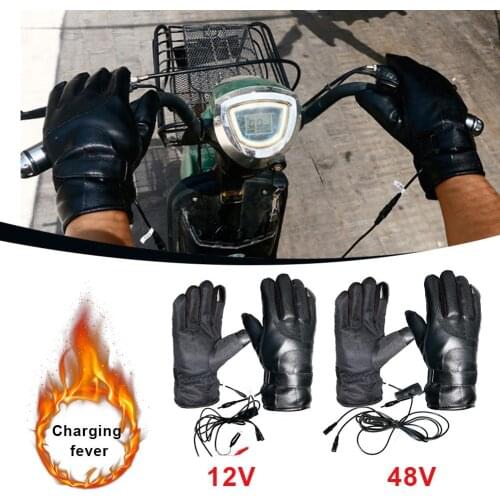 Rechargeable Electric Heated Gloves Winter Motorcycle Thermal Heated Gloves Riding Hand Warmer Gloves For Skiing Hiking Cycling