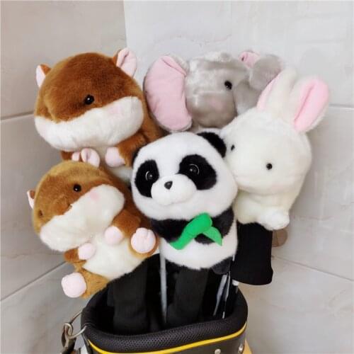 Plush Animal 460 Driver Head Cover Thick Golf Fairway Wood Headcover Elephant Hamster Rabbit Panda