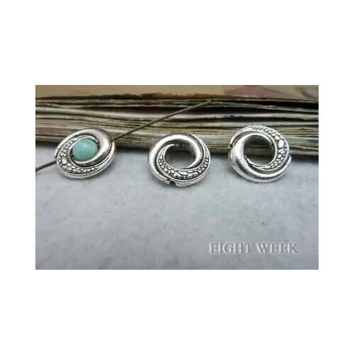 Zinc alloy pendant jewelry accessories diy handmade material charms ancient silver perforation hoop 14 mm - 6 mm