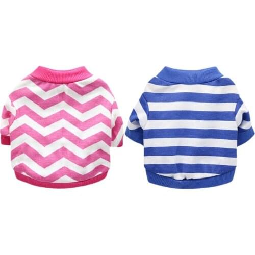 Striped Pet Dog Clothes For Small Dogs Puppy Yorkshire Sweatshirt Soft Puppy Dog Costume Pet Pullover Jacket Coat Cat Clothing