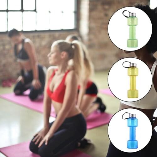 Durable 750ml Dumbbell Water Bottle Sports Cup Workout Water Filled Weights