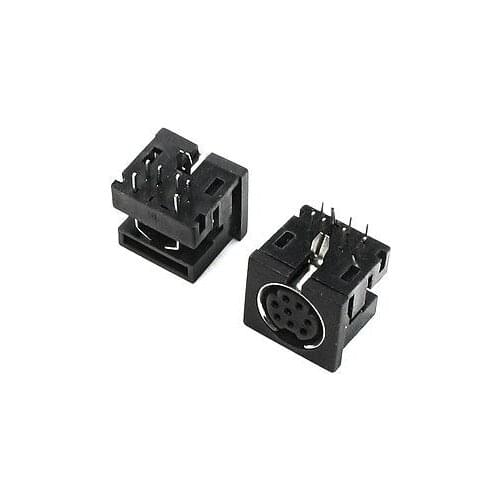 DIN 8 Pin Female S-video PCB Mounted Sockets Connectors 2 Pcs