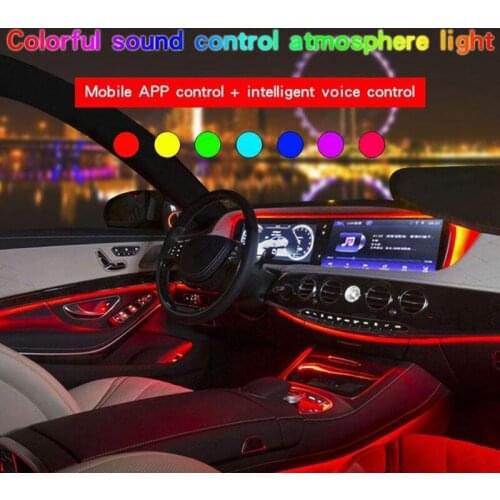 Car RGB Atmosphere Light Car Interior Decoration Light APP Control Atmosphere Light Footlight