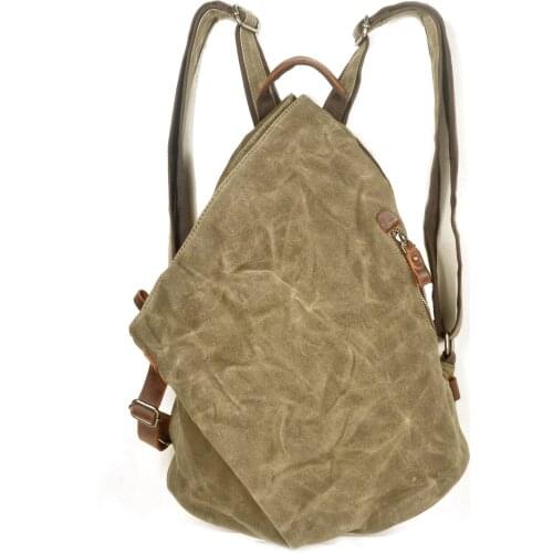 VZVA Motorcycle Helmet Backpack Rucksack Men Waxed Canvas Travel Laptop School Backpack Vintage Backpack Duffel