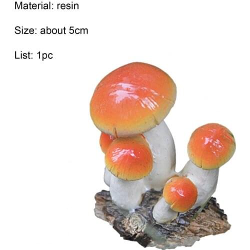Fairy Garden Miniatures Mini Mushroom Garden Decoration Resin Mushroom Craft Miniature Fairy Figurines Manualidades Bonsai Decor