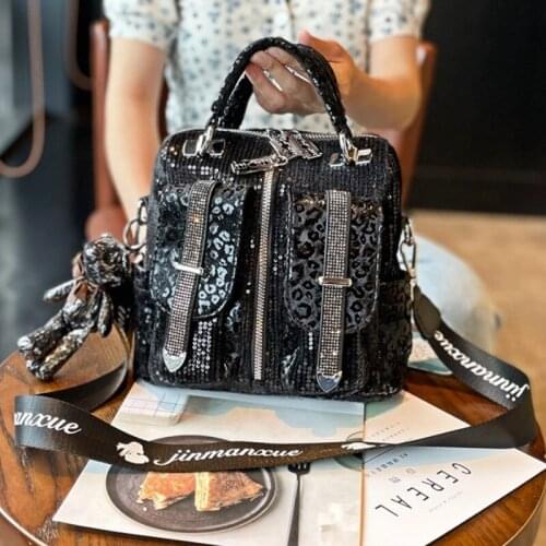 Sequines Ita Bag Womens Brand Bags Luxury Designer Handbag Rhinestone Multifunctional Bolsa Feminina Black Shoulder Sac