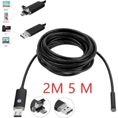 Triple 5.5mm2M5M TYPE C USB Mini Endoscope Camera Flexible Hard Cable Snake Borescope Inspection Camera Android Smartphone PC