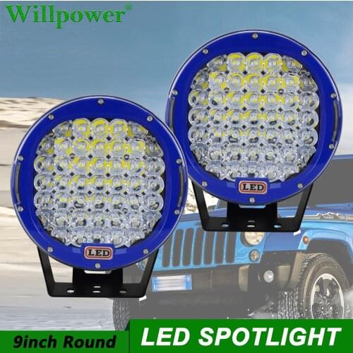 Offroad 4x4 Car Bumper Fog Lights 225W 9 inch LED Work Light For Jeep Wrangler JK Blue Spotlight SUV Pickup Flood Driving Lamp
