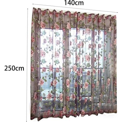 Upscale Elegant Romantic Flower Embroidered Chinese Fabric Tulle Sheer 3D Window Curtain Home Bedroom Livingroom Hotel Supplies