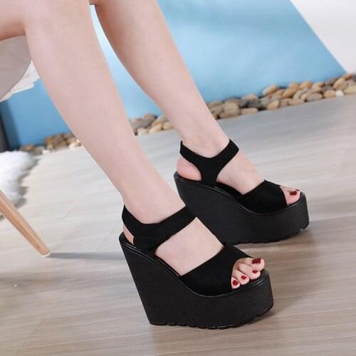 2020 Women Platfrom Hate High Sandals Waterproof Wedge Heel Sandals Women Shoes Platform Sandals 15CM Heels