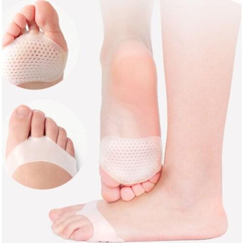 1Pair Silicone Gel Padded Forefoot Insoles Honeycomb High Heel Shoes Pad Gel Insoles Breathable Health Care Massage Insoles