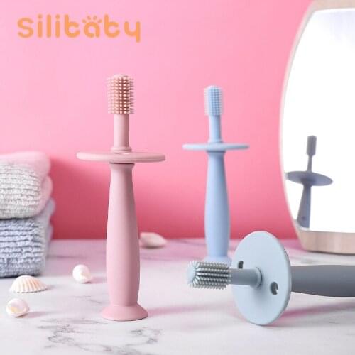 Silibaby 1PCS Kids Soft Silicone Training Toothbrush Baby Dental Oral Care Tooth Brush Baby Items Children Teeth Cleaning Tools