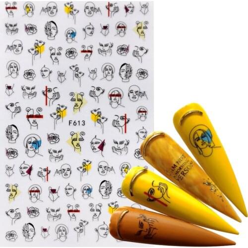 1 PC Nail Art Sticker Retro Styles Slider Watercolor Ink Ballet Dancing Women Accessoires Tips for Nail Polish