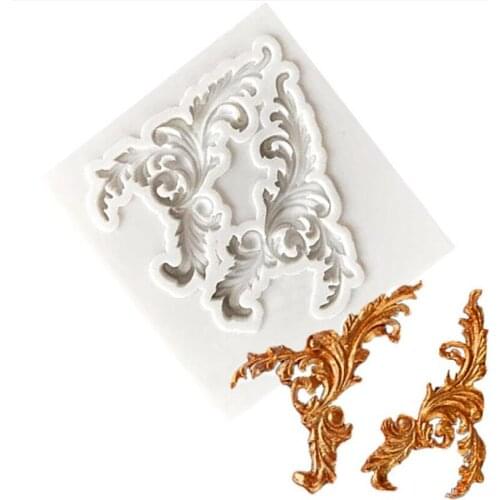 1PC Baroque Scroll Relief Silicone Mold DIY Relief Cake Border Fondant Cake Decorating Tools Candy Chocolate Clay Molds