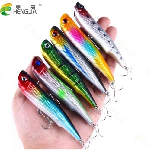 10.5cm 15.7g 6PCS Laser Popper Fishing Lure 3D Fish Eye Hard Plastic Reflective Top Water Floating Fake Bait 6 Colors PO024