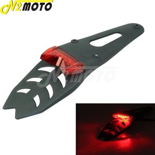 12V LED Motorcycle Brake Light Taillight Rear Fender License Plate Bracket Holder For Enduro Street Bike Honda Kawasaki Suzuki