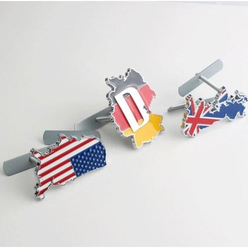 3D Metal with Screw US UK Germany Flag Auto Emblem Badges Decal Sticker Car Accessories