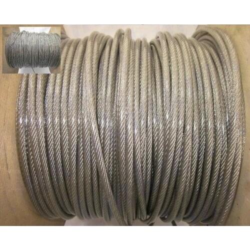 50M/Lot Overall Diameter 4.0MM Stainless Steel Wire Rope With PVC Plastic Coating (3.0MM Wire Rope With 0.5MM Coating)