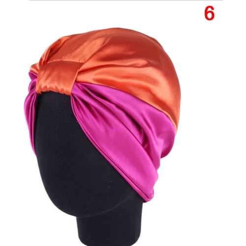 6 Kleuren Zijde Salon Motorkap Vrouwen Slaap Douche Cap Elastische Haarverzorging Bonnet Head Wrap Hoed