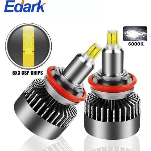 Edark Car Lights H1 H7 H9 H11 9005 9006 9012 CSP Chip Car LED Headlight Bulbs D1S D2S D3S D4S D5S 6000K 9000LM 76W Auto Lamp