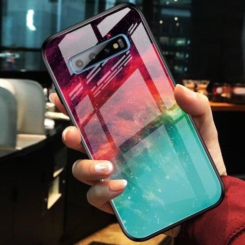 S10+ Gradient Tempered Glass Case For Samsung Galaxy S10 Plus Hard Glass Cover Protective Fundas for Samsung S10 Lite S10E Coque