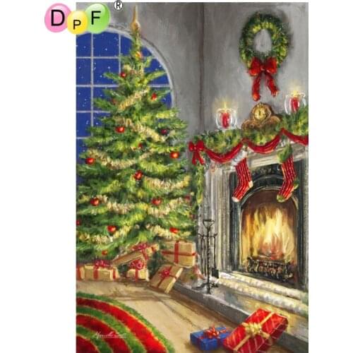 DPF DIY Christmas tree stove 5D crafts diamond painting cross stitch home decor diamond mosaic full square diamond embroidery