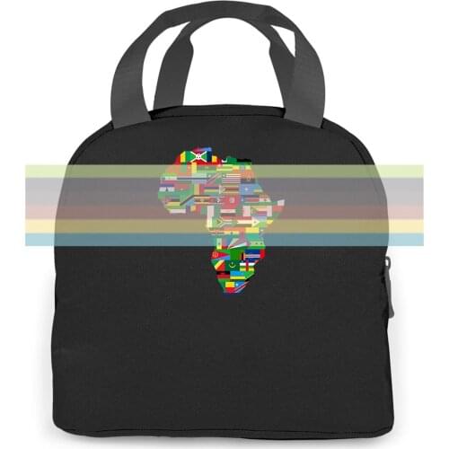 Africa African Country Flags Continent Graphic Design Brand women men Portable insulated lunch bag adult student