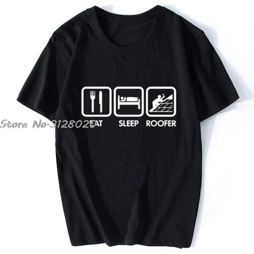 Custom Tee Shirts Online Mens Eat Sleep Roofer Tools T Shirts Men Cotton TShirt Tees Tops Streetwear Harajuku