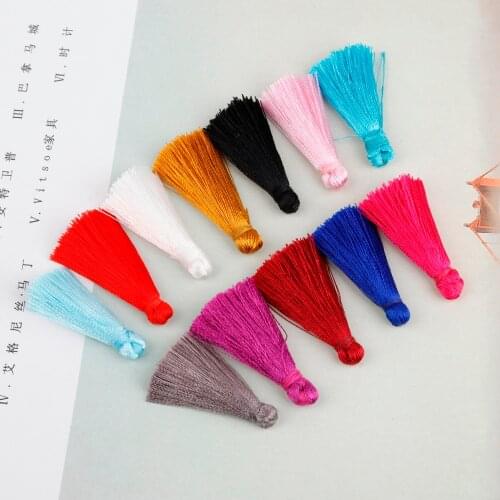 2018 Hot Sale 35mm 20pcs/bag Random Mixed Color Silk Tassel for Earring Necklace DIY Jewelry Making Findings