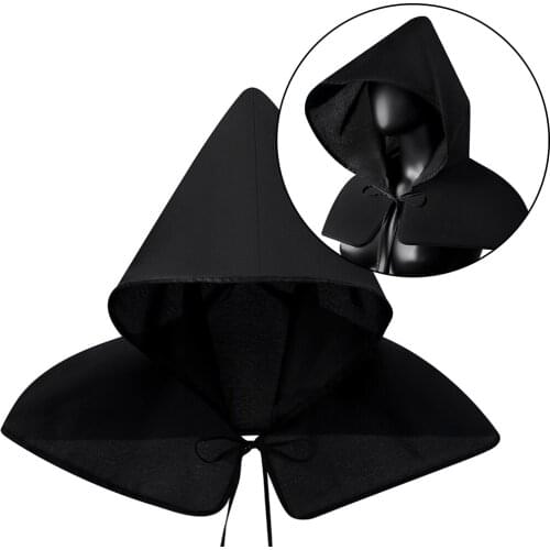 Grim Halloween Cowl Hood Scarf Unisex Cloak Costume Hooded Cape Poncho Outdoor Daily Wear for Men Women