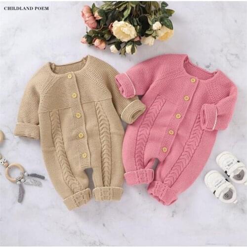 Knitted Baby Romper Autumn Winter Baby Clothes Newborn Long Sleeve Baby Boy Romper Jumpsuit Cotton Infant Toddler Girls Romper