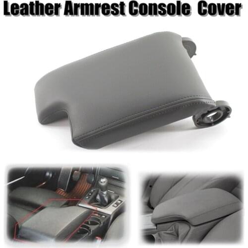 For BMW E46 3 Series 1998-2006 Leather Armrest Cover Center Console Lid Gray