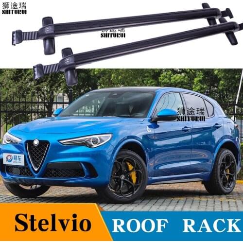 2Pcs Roof Bars for ALFA ROMEO Stelvio, 4-dr SUV, 2017-2020 Aluminum Alloy Side Bars Cross Rails Roof Rack Luggage Carrier