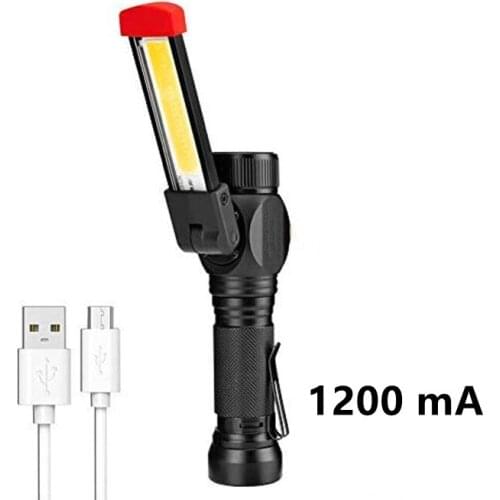 T6 + Cob Magnetic Work Light USB Charging Folding Inspection Lamp Multifunctional Aluminum Alloy Torch Repair car lights