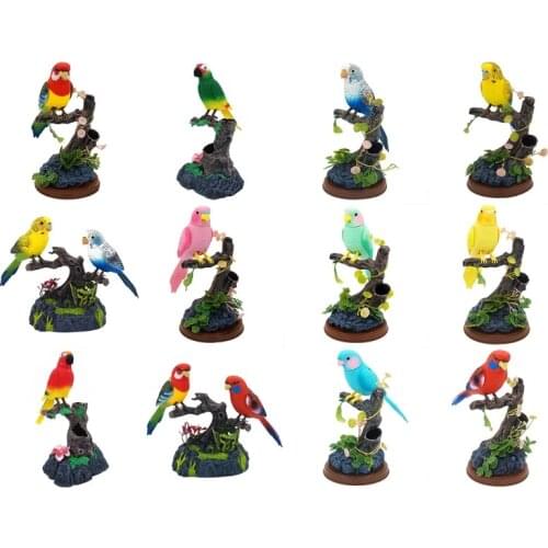 Many-types Electronic Pets Simulation Sparrow Bird Recording & Playback Function Great Office Desk and Room Accessory