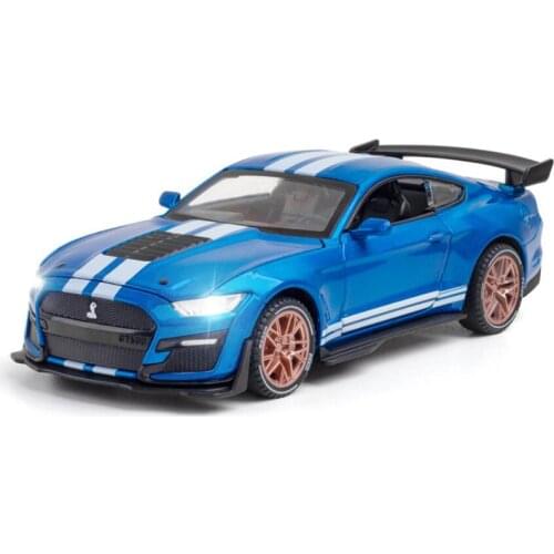 Simulation 1:32 Ford Mustang GT500 Alloy Die-casting Model Sports Car Sound and Light Model Toy Car Boy Birthday Gift