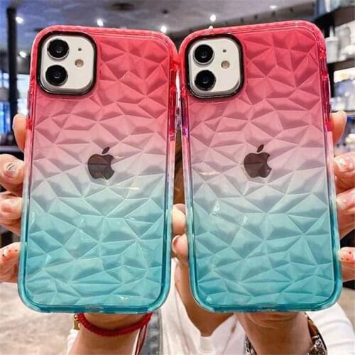Luxury Water ripple Gradient Color Soft Case For iPhone 12 11 Pro Max XS Max X XR 7 8 Plus Clear Silicone Shockproof Case Cover