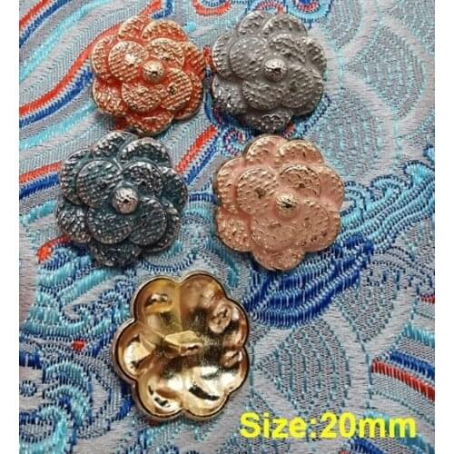 Wholesale 10 pcs High-grade Metal Alloy Flowers Clothing Overcoat Jacket Buttons Coat Sweater Button Size 20mm Free shipping