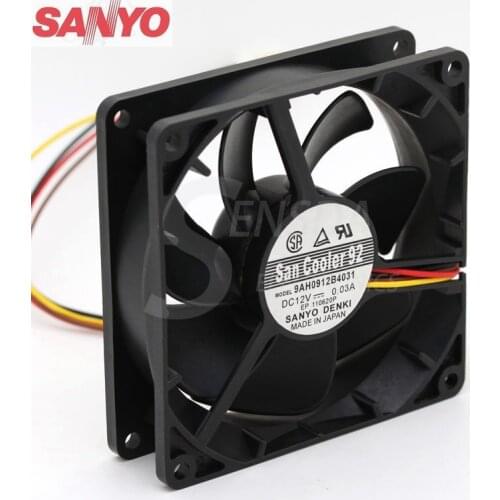Original For Sanyo 9AH0912B4031 9025 90mm 9cm DC 12V 0.03A Ultra silent quiet server inverter cooling fans