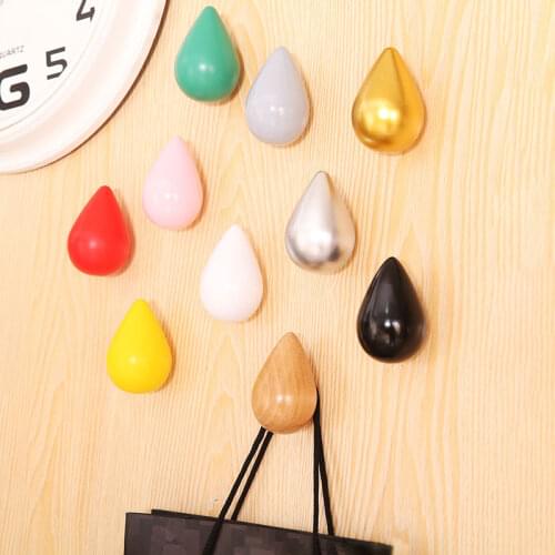 Resin Wall Sticker Decoration Home 3D Water Droplets Crafts Wall Hooks For Clothes Hanger Bathroom