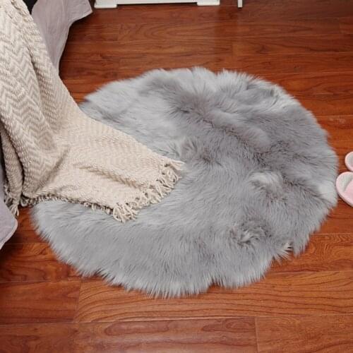 Fluffy Round Rug Carpets For Living Room Decor Faux Fur Rugs Kids Room Long Plush Rugs For Bedroom Shaggy Area Carpet Mats