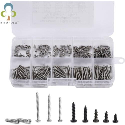 250Pcs/Box M2 Screw Set Cross Phillips Head Self-tapping Screws Round Head Screws Furniture Hardware Accessories Screws GYH