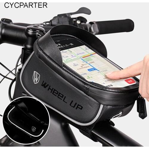 Bicycle Bag 6.0-7.0 Inch Phone Bag Waterproof Front Frame Bag Bike Phone Bag Touch Screen MTB Road Bike Accessories
