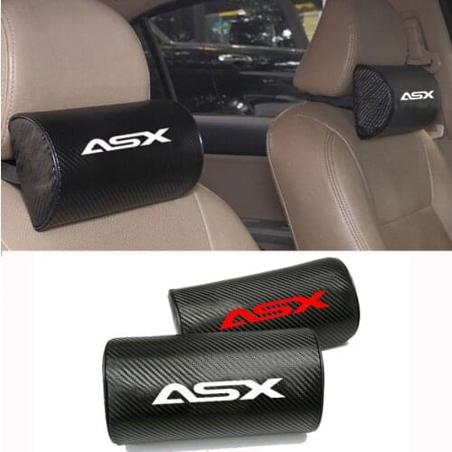 Carbon Fiber Texture PU leather Car Auto Seat Head Neck Rest Cushion For Mitsubishi Asx